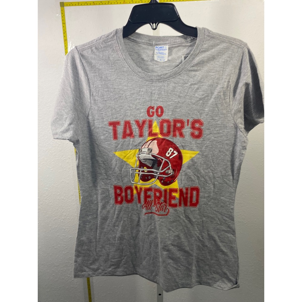 Port & Company Go Taylor's Boyfriend All Star Travis Kelce 87 Gray T-Shirt M